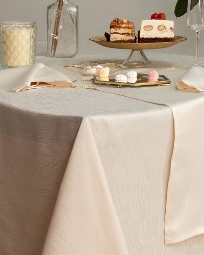 Скатерть Бекки (беж) круглая 160см СК-БКб-Д160