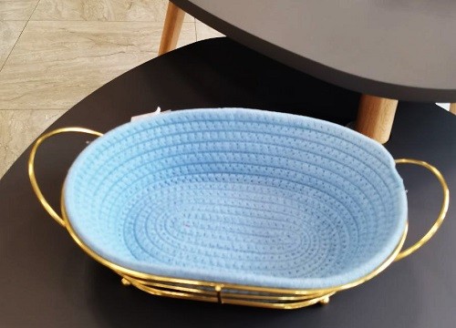 Хлебница на подставке "Овал" голубой 74-114-1