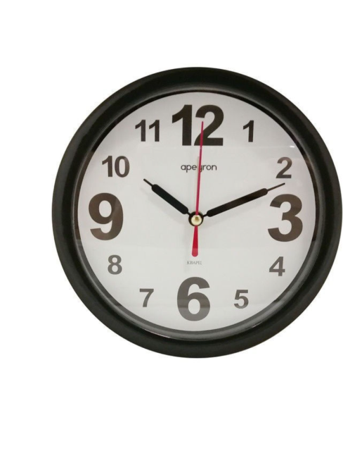 Часы настольные PLT20-114 круг d150*40 пластик плавный ход