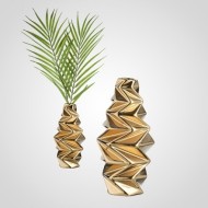 Керамическая ваза геометрической формы ORIGINAL CERAMICS Золота 10*20 см FS13471-20
