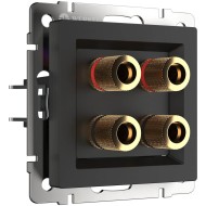 Розетка акустическая  WL08-AUDIO*4 черный матовый