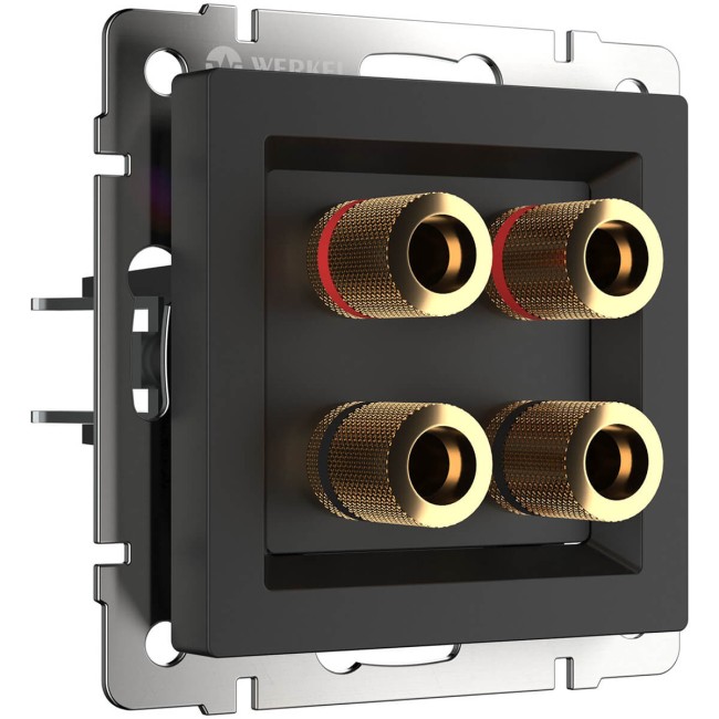 Розетка акустическая  WL08-AUDIO*4 черный матовый