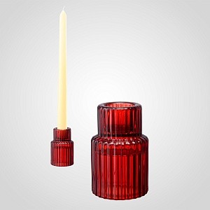Подсвечник Перевертыш красный 00392