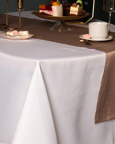 Скатерть Ирида (белая) круглая 160см СК-ИРбл-Д160