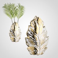 Ваза декоративная для цветов Золотой лист 16.5*6.5*25 см LX2012018