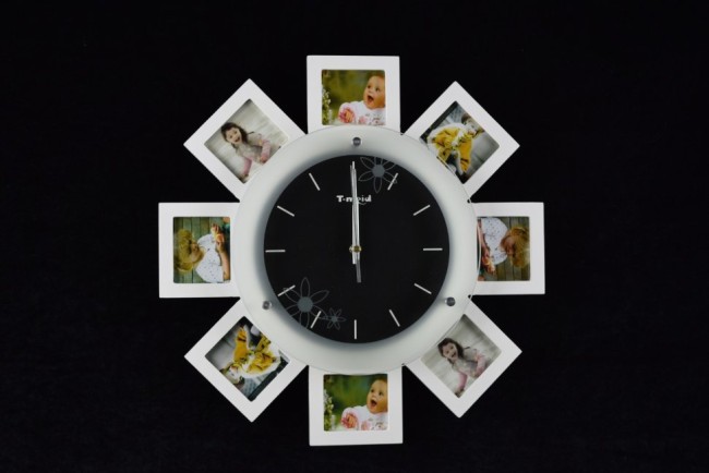 Часы-фоторамка М1278В white colour размер: 400*400 мм, материал: МДФ, стекло 01068982