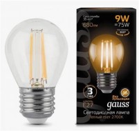 Лампа светодиодная GAUSS Fill Шар 9W 2700K E27 105802109