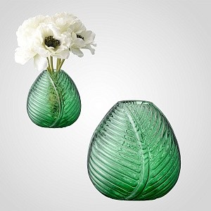 Ваза Листок зеленая 00412