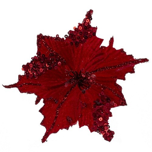 Цветок искусственный "Пуансеттия", L13 W13 H14 см 792196