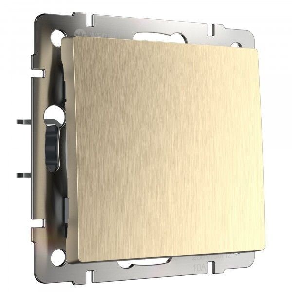 Выключатель одноклавишный шампань рифленый W1110010 Выключатель одноклавишный шампань рифленый W1110010