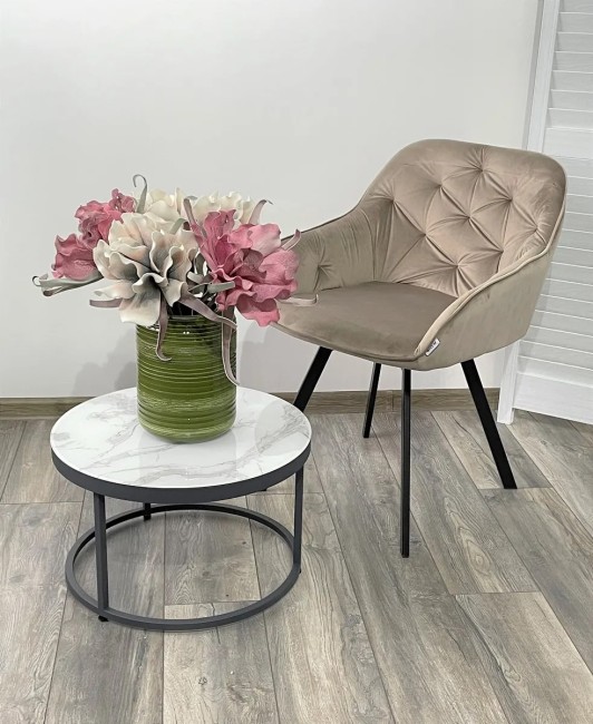 Стул GALE 360 град. поворот. BLUVEL-40 BEIGE, велюр/ черный каркас 629M04841 (от 2-х шт)