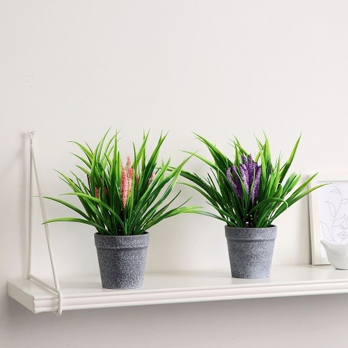 Бонсай в горшке "Лаванда в траве" 4555663 9х23 см