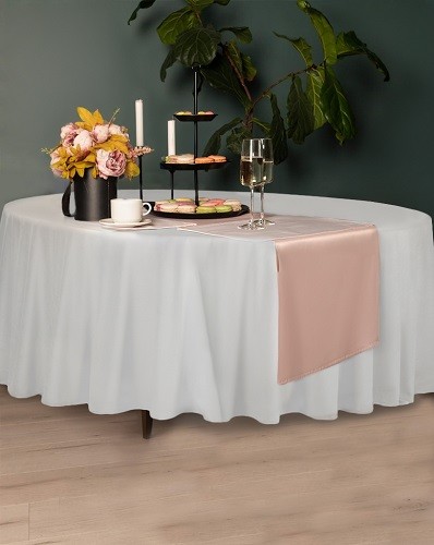 Скатерть Серенити (белая) круглая 160см СК-СНбл-Д160