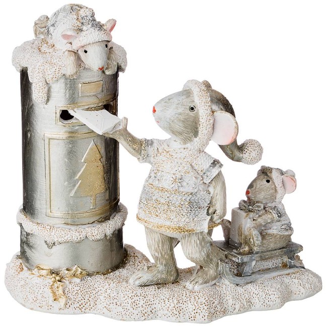 ФИГУРКА "МЫШКИ" 14,5*9*13,5 СМ. С ПОДСВЕТКОЙ 162-669