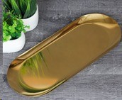 Блюдо овальное 26х10,5 см металл/ DA-129-gold / 720743 737527