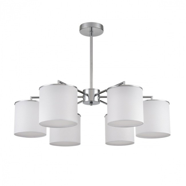 Люстра подвесная 6591/6 CLASSI LN25 62 хром/белый, металл/текстиль SUNTORI Люстра подвесная 6591/6 CLASSI LN25 62 хром/белый, металл/текстиль SUNTORI