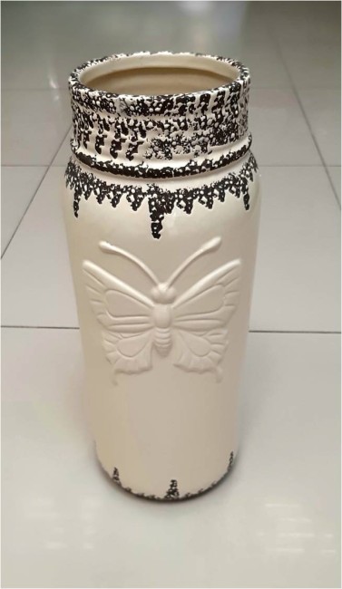 Ваза керамическая Бежевая бабочка bcp1606