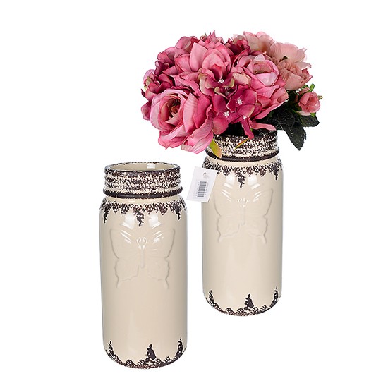 Ваза керамическая Бежевая бабочка bcp1606