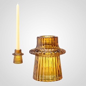Подсвечник Перевертыш янтарный 00393