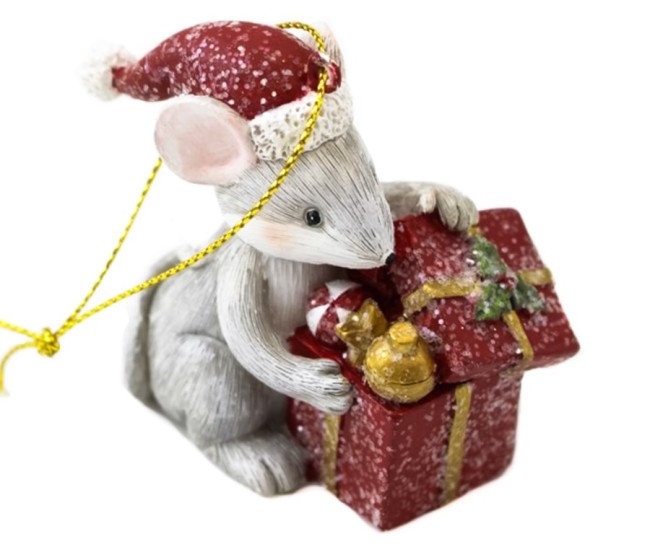 Фигурка подв."Мышонок с подарком" 707-074