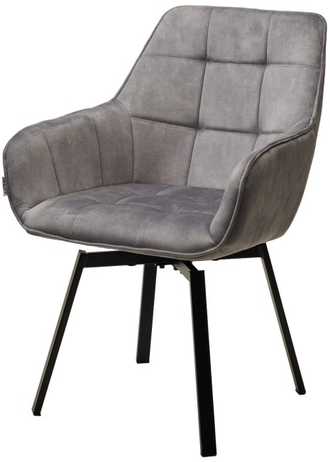 Стул MAVERICK 360 град. поворот. UF912-09B античный светло-серый, без "пальчиковый"/черный 629M05399