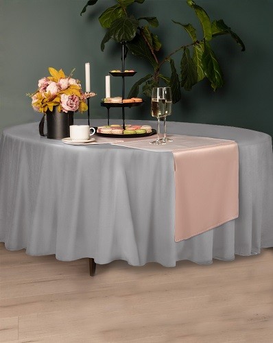 Скатерть Серенити (серая) круглая 160см СК-СНс-Д160