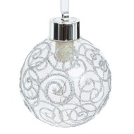 Украшение новогоднее "Шар" с подсв., 8см,  стекло 779026