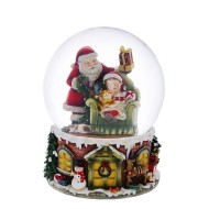 Шар новог. водяной "Дед Мороз" музык., 15см 721736