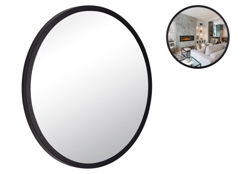 Зеркало интерьерное настенное в круглом корпусе из металла  d=50см, черный 5055-Z1 01106781