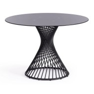 Стол BERTOIA (mod. GT21) металл/стекло, 110 х 110 х 75 см, Black (черный) 20 595