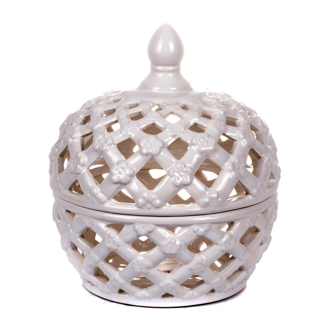Шкатулка керамическая Шар 24х20 см (бел) HDT16502 65406