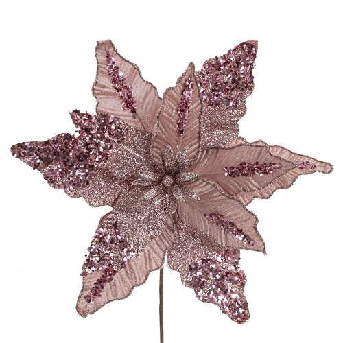 Цветок искусственный "Пуансеттия", L30 W30 H45 см 792206