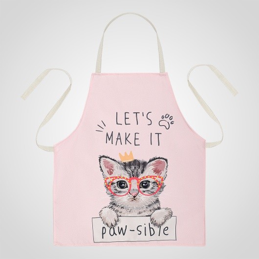 Фартук Cats & Friends розового цвета с кошечкой 55*68 см 00312