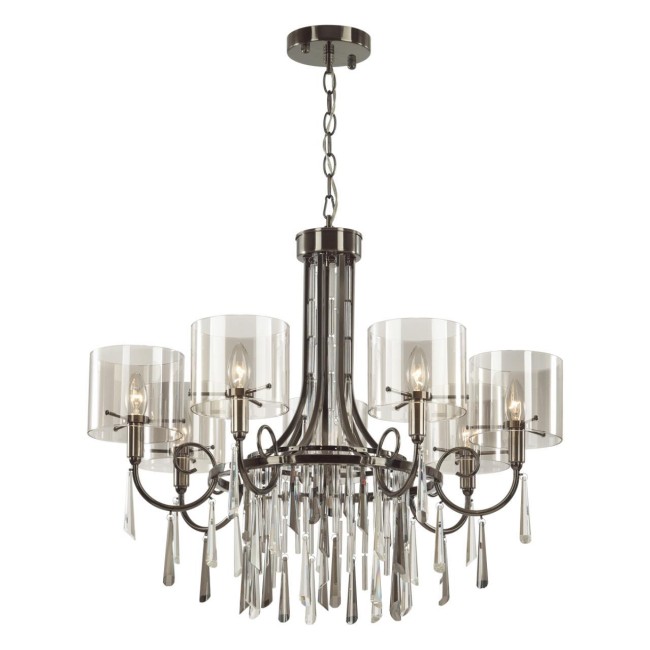 Люстра 4890/7 HALL ODL_EX23 91 черный хром/дымчатый/ металл/стекло E14 7*40W NICOLE