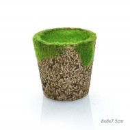 Кашпо со мхом декоративное 653032 размер: 8х8х7,5см. /16006/, материал: полимер 0109568