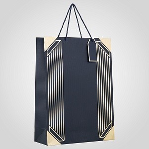 Темно-Синий Крафтовый Подарочный Пакет L 10405-39синий