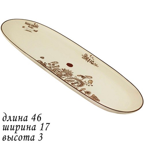 Овальное блюдо 46х17х3 см  ПТИЧИЙ ДВОРИК 110401