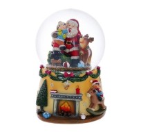 Шар водяной "Санта" с музык. и поддув. 10см 721755