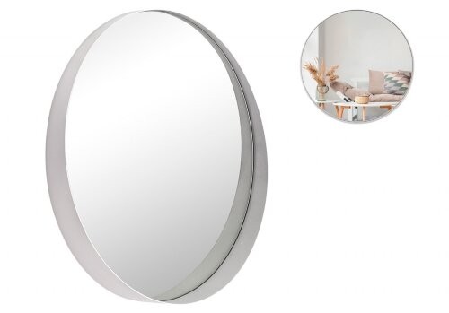 Зеркало интерьерное настенное в круглом корпусе из металла, d=50,5см, белый, Рубин 5057-Z2 01106788