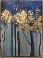 Картина "Волшебный лес" 50*70см холст на подрамнике, акрил.краски, золотая поталь, лак