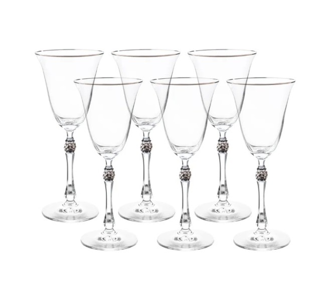 Рюмка для красного вина "PARUS"; Декор "Отводка платина, платиновый шар", 250 мл  (из 6 шт) БСС0248