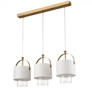 Подвес 6593/3A MODERNI LN24 латунь/белый, металл/текстиль, стекло E14 3*40W 220V JANE