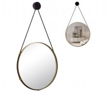 Зеркало интерьерное настенное в круглом корпусе с ремешком 40,3 см, золото Рубин 4005-Z4 01107413