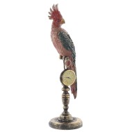 Фигурка декоративная с часами "Попугай", L13 W13 H46 см 813258