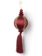 Бордовый шар с золотым узором 27 см 15074