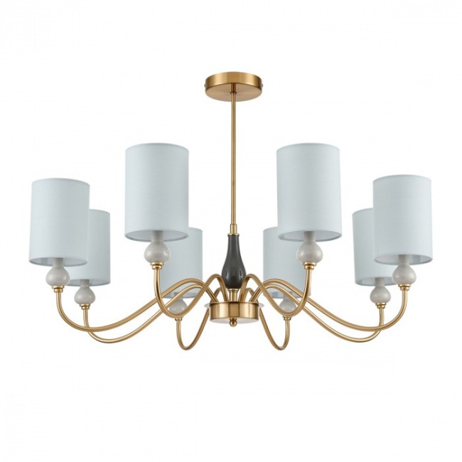 Люстра подвесная 6590/8 CLASSI LN25 57 латунь/мятный зеленый, металл, керамика/текстиль ANRI