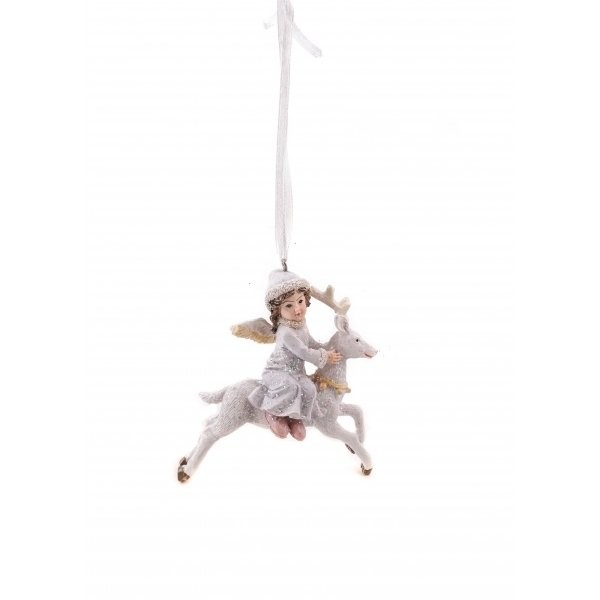 Украшение новогоднее "Ангел на олене", L8,5 W5 H9,5 см 278742