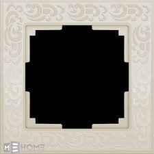 Рамка на 1 пост WL05-Frame-01-ivory Flock слоновая кость