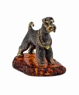 Фигурка "Собака Шнауцер средний", бронза 1042