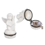 Мини шкатулка ангелочек музыкант WA99033